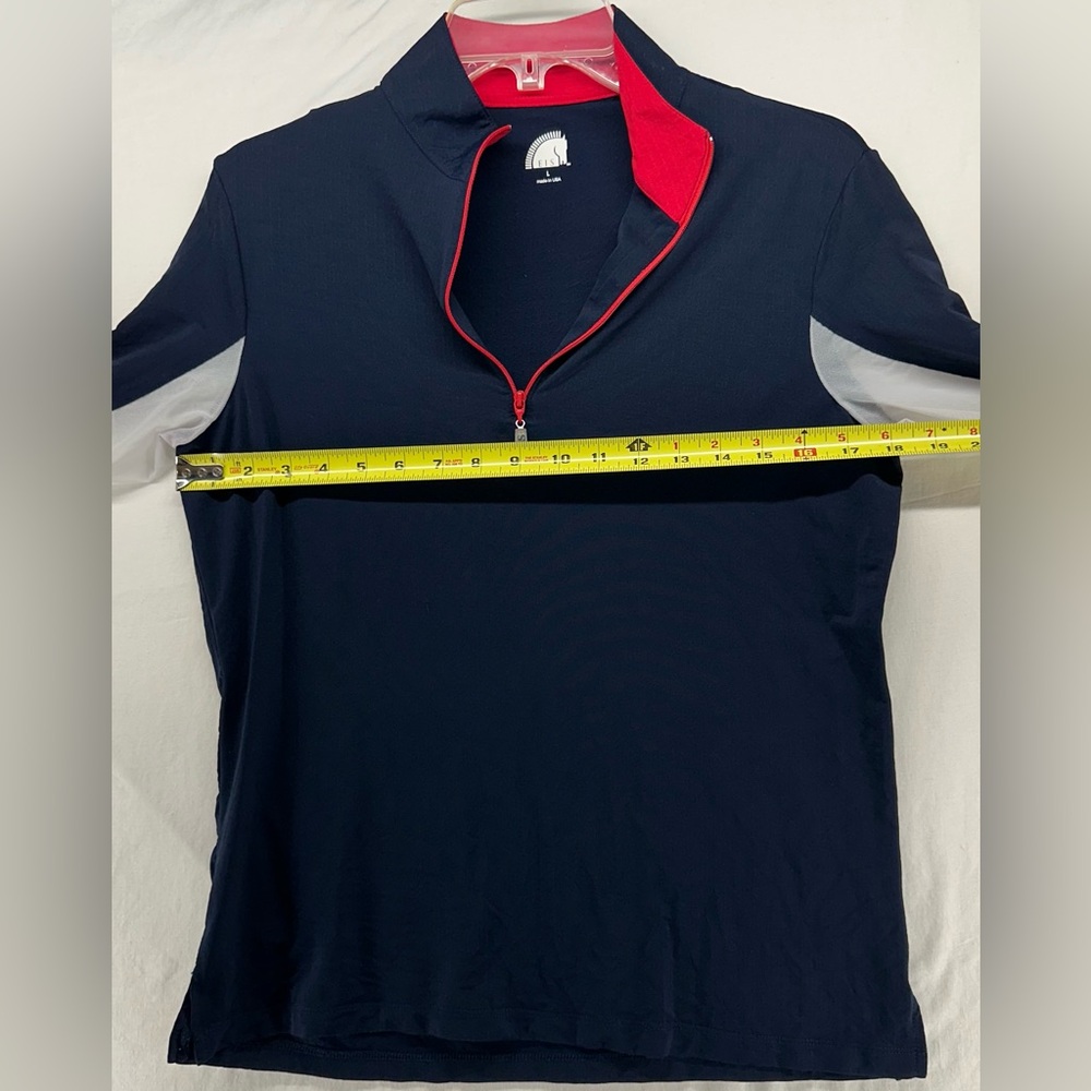 EIS Shirt Long Sleeve 1/4 Zip Blue Equestrian Riding Shirt Women’s L Lot of 2 - Picture 5 of 15